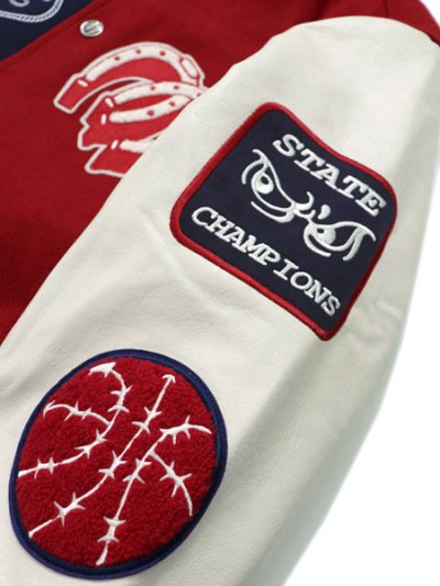 画像7: 【送料無料】MARKET MARKET OLD WEST VARSITY JACKET NAVY/SALSA