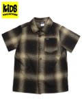 【KIDS】CALTOP KIDS FL PLAID S/S SHIRT BROWN/KHAKI