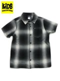 【KIDS】CALTOP KIDS FL PLAID S/S SHIRT BLACK/IVORY