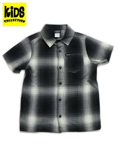 画像1: 【KIDS】CALTOP KIDS FL PLAID S/S SHIRT BLACK/IVORY