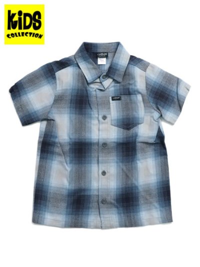 画像1: 【KIDS】CALTOP KIDS FL PLAID S/S SHIRT SKY BLUE/GREY