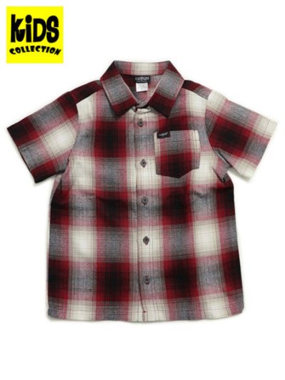 画像1: 【KIDS】CALTOP KIDS FL PLAID S/S SHIRT RED/WHITE