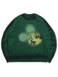 【送料無料】HUF MICKEY SPRAY CREWNECK SWEATER FOREST GRN