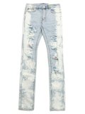 【送料無料】mnml X409 RHINESTONE SKINNY DENIM BLUE