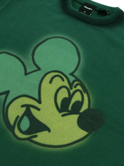 画像3: 【送料無料】HUF MICKEY SPRAY CREWNECK SWEATER FOREST GRN