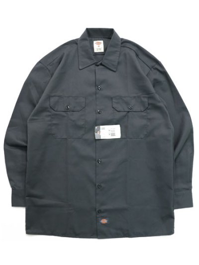画像1: DICKIES L/S WORK SHIRT-CHARCOAL