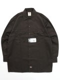 DICKIES L/S WORK SHIRT-DARK BROWN