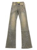 【送料無料】GUAPI WMNS VINTAGE PINK PEARLS EMBELLISHED DENIM