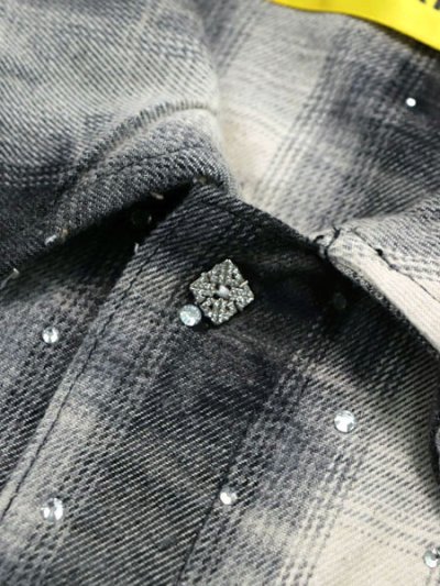 画像6: 【送料無料】GUAPI CLOUD GREY CROSS FLANNEL JACKET