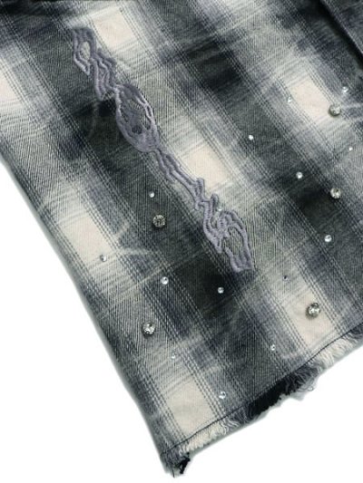 画像7: 【送料無料】GUAPI CLOUD GREY CROSS FLANNEL JACKET