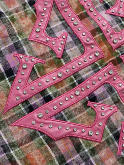 画像5: 【送料無料】GUAPI BLUSH PINK RHINESTONE FLANNEL JACKET