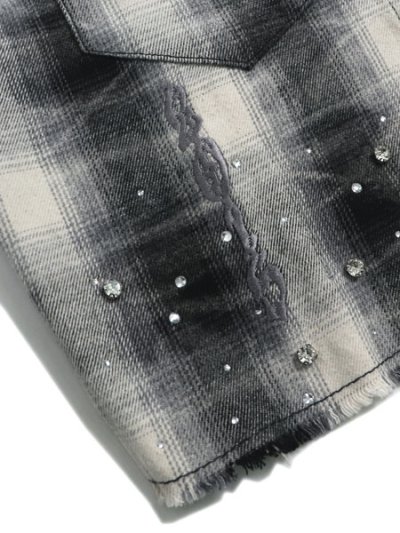 画像7: 【送料無料】GUAPI WMNS CLOUD GREY CROPPED FLANNEL JACKET