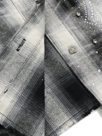 画像8: 【送料無料】GUAPI WMNS CLOUD GREY CROPPED FLANNEL JACKET