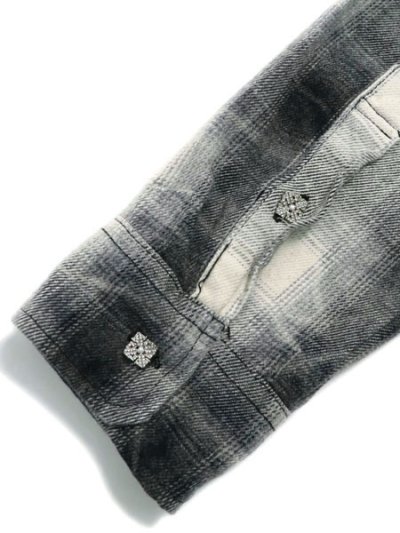 画像10: 【送料無料】GUAPI CLOUD GREY CROSS FLANNEL JACKET