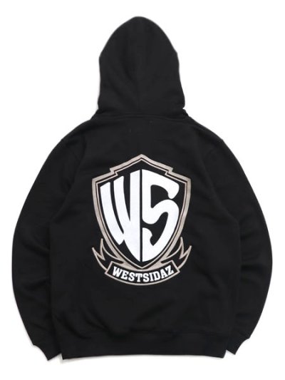 画像2: 【送料無料】WEST WEAR WS EMBROIDERY LOGO HOODIE BLACK