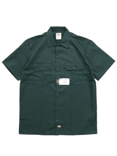 画像1: DICKIES S/S WORK SHIRT-GREEN