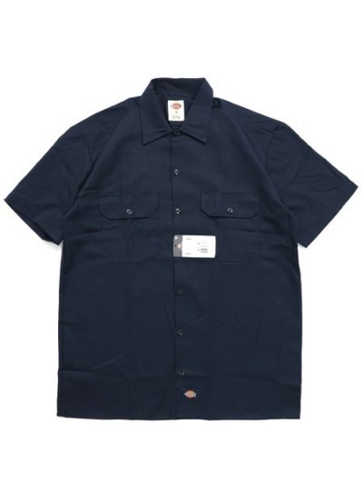 画像1: DICKIES S/S WORK SHIRT-DARK NAVY