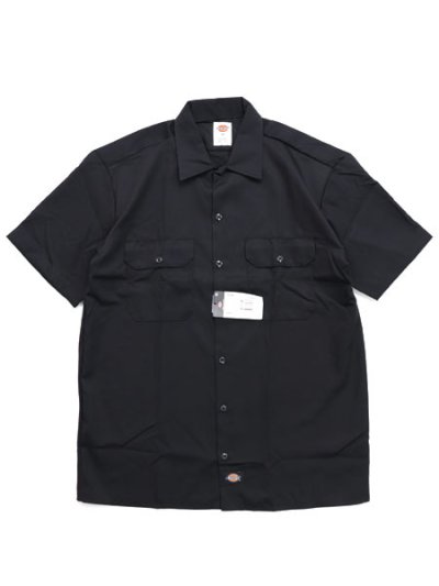 画像1: DICKIES S/S WORK SHIRT-BLACK