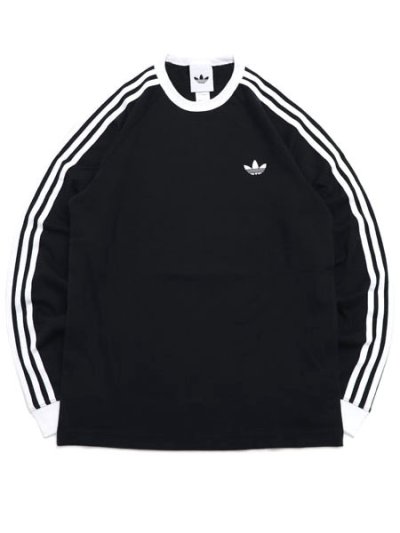 画像1: ADIDAS 3-STRIPES L/S TEE-BLACK