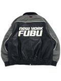【送料無料】FUBU FAUX LEATHER JACKET GRAY