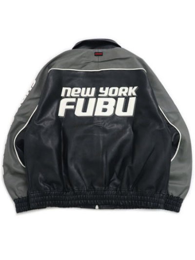 画像1: 【送料無料】FUBU FAUX LEATHER JACKET GRAY