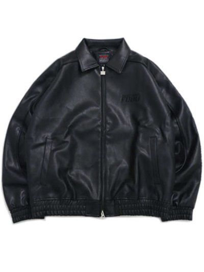 画像2: 【送料無料】FUBU FAUX LEATHER JACKET BLACK