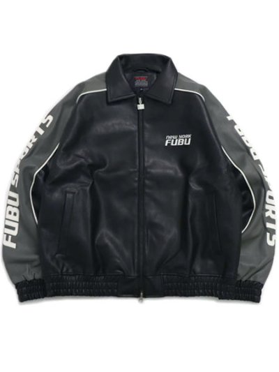 画像2: 【送料無料】FUBU FAUX LEATHER JACKET GRAY