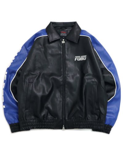 画像2: 【送料無料】FUBU FAUX LEATHER JACKET BLUE