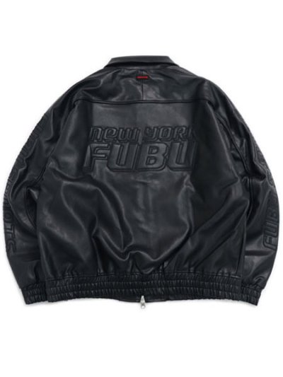 画像1: 【送料無料】FUBU FAUX LEATHER JACKET BLACK