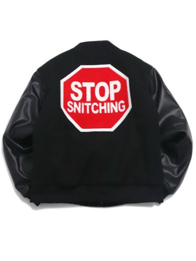 画像1: 【送料無料】THROWBACK STOP SNITCHING VARSITY JACKET