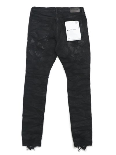 画像2: 【送料無料】PURPLE BRAND BLACK OIL SPILL JEAN