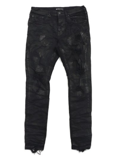 画像1: 【送料無料】PURPLE BRAND BLACK OIL SPILL JEAN
