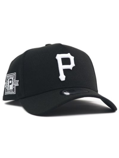 画像1: NEW ERA 9FORTY A-FRAME MLB BLACK & WHITE PIRATES