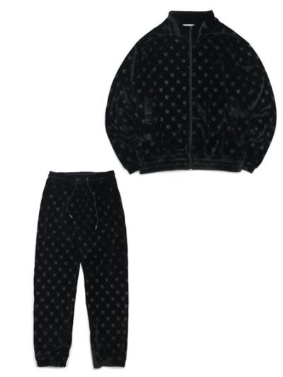 画像1: 【送料無料】WEST WEAR WS LOGO VELOUR SETUP BLACK
