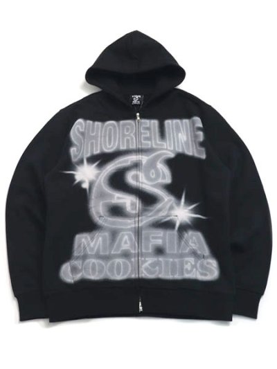 画像1: 【送料無料】COOKIES CLOTHING SHORELINE AIR IT OUT ZIP HOODIE BLK/GRY