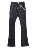 【送料無料】GUAPI OBSIDIAN BLACK STARS LEATHER PANT