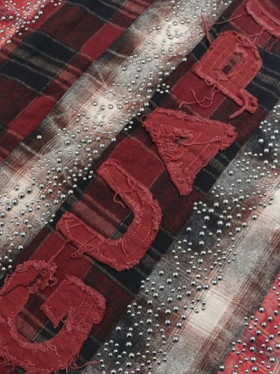 画像4: 【送料無料】GUAPI BLOOD RED PATCH FLANNEL