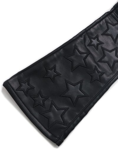 画像7: 【送料無料】GUAPI OBSIDIAN BLACK STARS LEATHER PANT