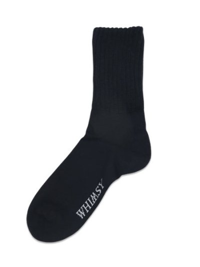 画像1: WHIMSY SOCKS LOOSE GUAGE RIB SOCKS BLACK
