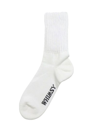 画像1: WHIMSY SOCKS LOOSE GUAGE RIB SOCKS WHITE