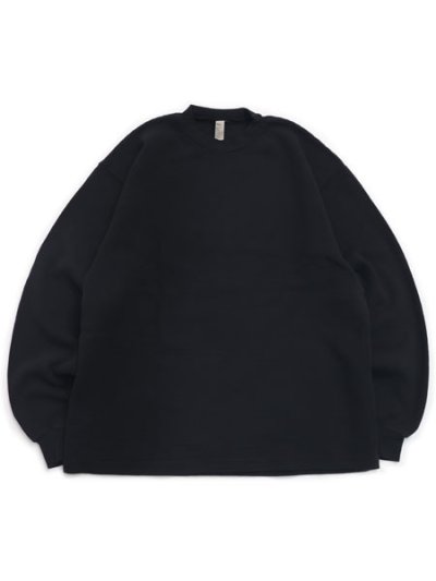 画像1: LOS ANGELES APPAREL L/S HEAVY THERMAL CREW NECK OVERSIZED-BLACK
