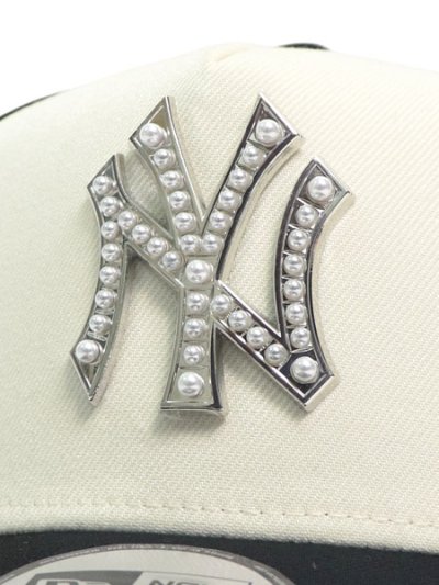 画像6: NEW ERA 9FORTY A-FRAME PEARL BADGE NYY BLACK/CHROME WHITE