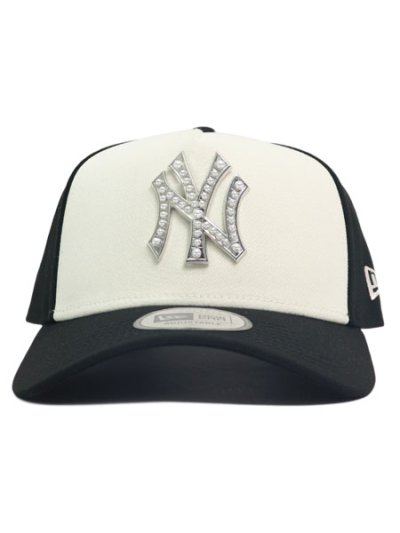 画像2: NEW ERA 9FORTY A-FRAME PEARL BADGE NYY BLACK/CHROME WHITE