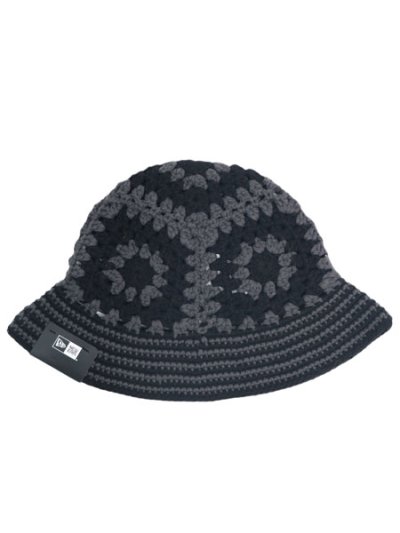 画像1: NEW ERA CROCHET KNIT BUCKET DARK GREY/BLACK