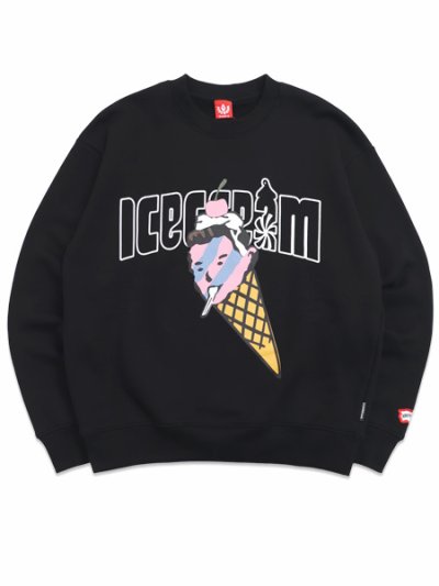 画像1: 【送料無料】ICECREAM CONE MAN SWEATSHIRT BLACK