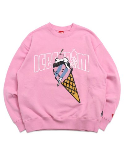 画像1: 【送料無料】ICECREAM CONE MAN SWEATSHIRT PRISM PINK