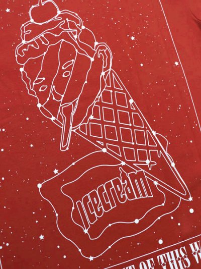 画像4: 【送料無料】ICECREAM STAR GAZING TEE POMPEIAN RED