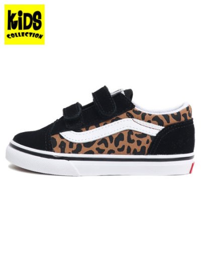 画像1: 【KIDS】VANS TD OLD SKOOL V LEOPARD BLACK/BROWN