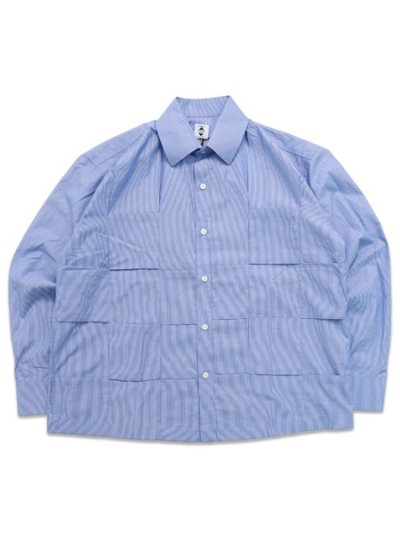 画像1: 【送料無料】EXPANSION GOLDEN RIVER GRID SYSTEM SHIRTS BLUE