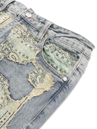 画像3: 【送料無料】GUAPI VINTAGE PAISLEY DISTRESSED DENIM
